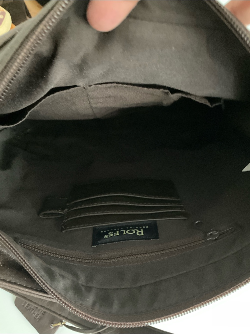 Rolfs Dark Brown Leather Bag Purse - Picture 10 of 11